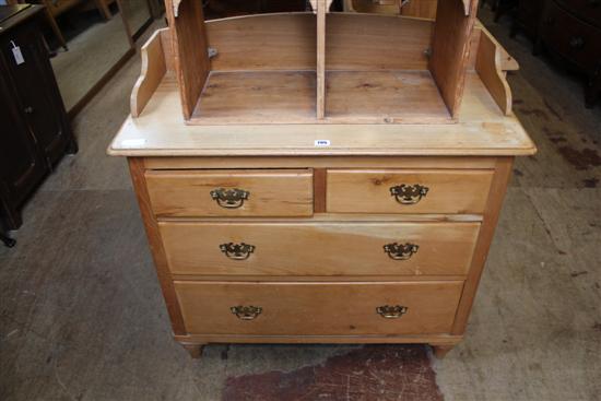 Pine tray top chest of drawers